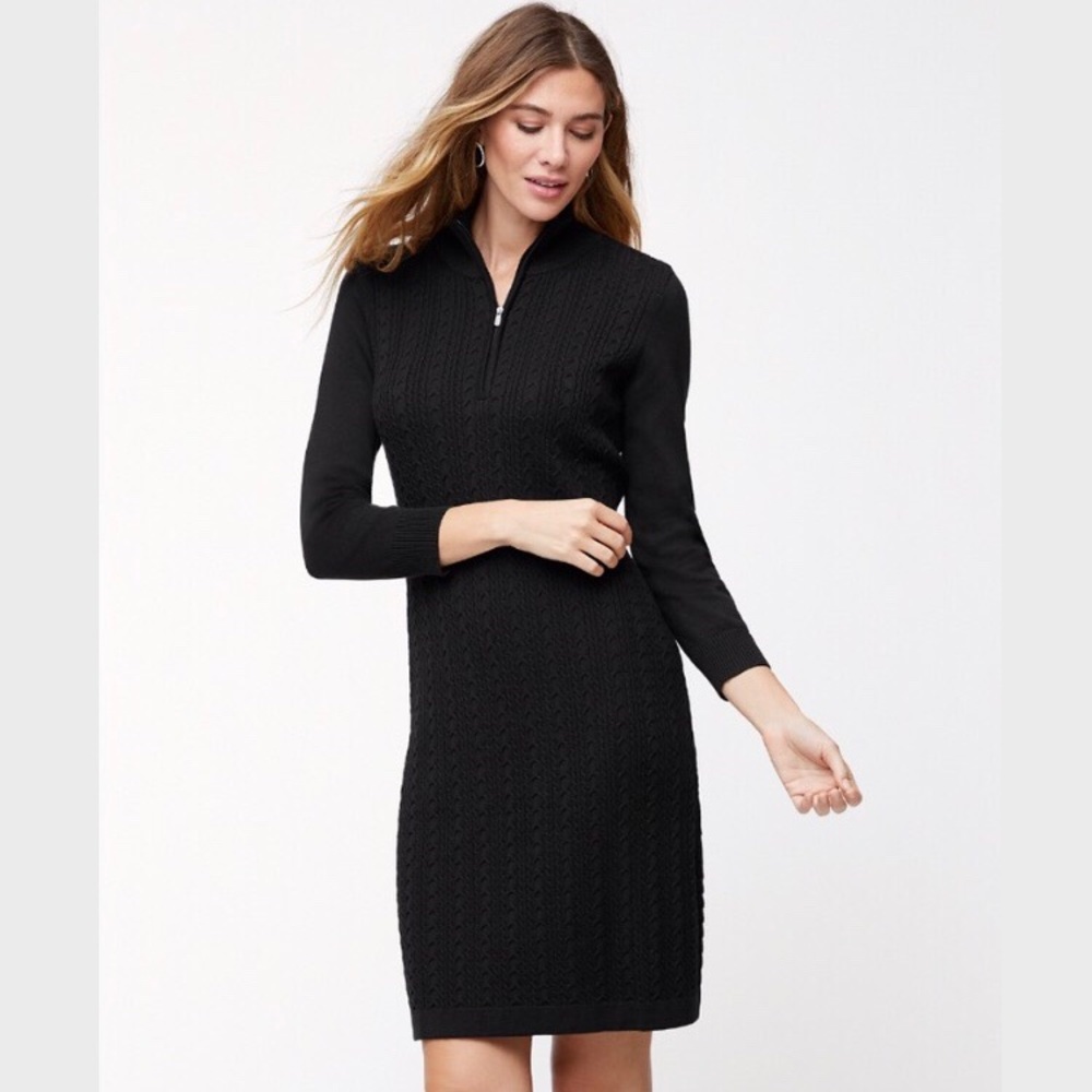 Tommy Bahama Pickford Black Cable Knit Dress xl